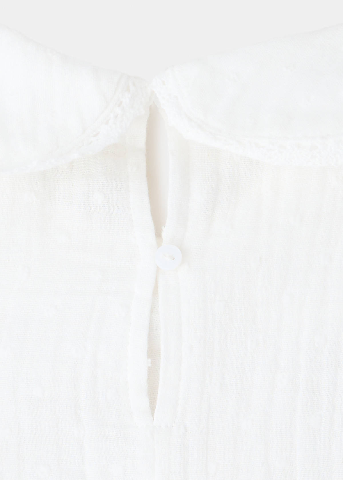 Full cotton textured pyjamas set — Off White