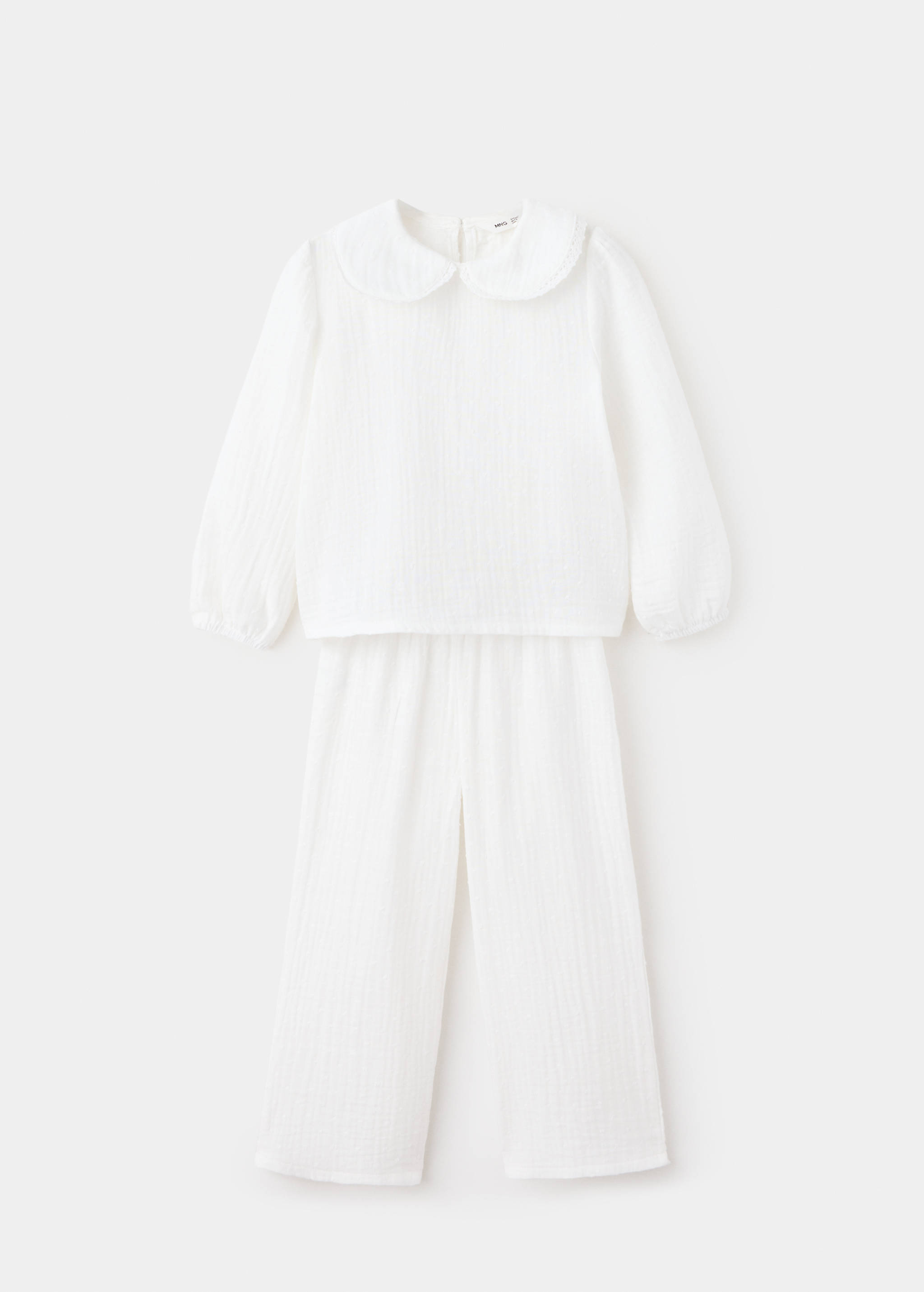 Full cotton textured pyjamas set - Article without model