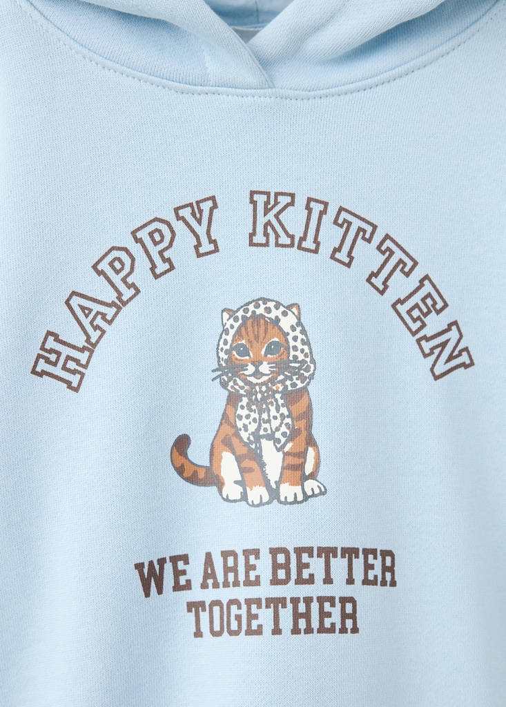 Printed hoodie — Blue