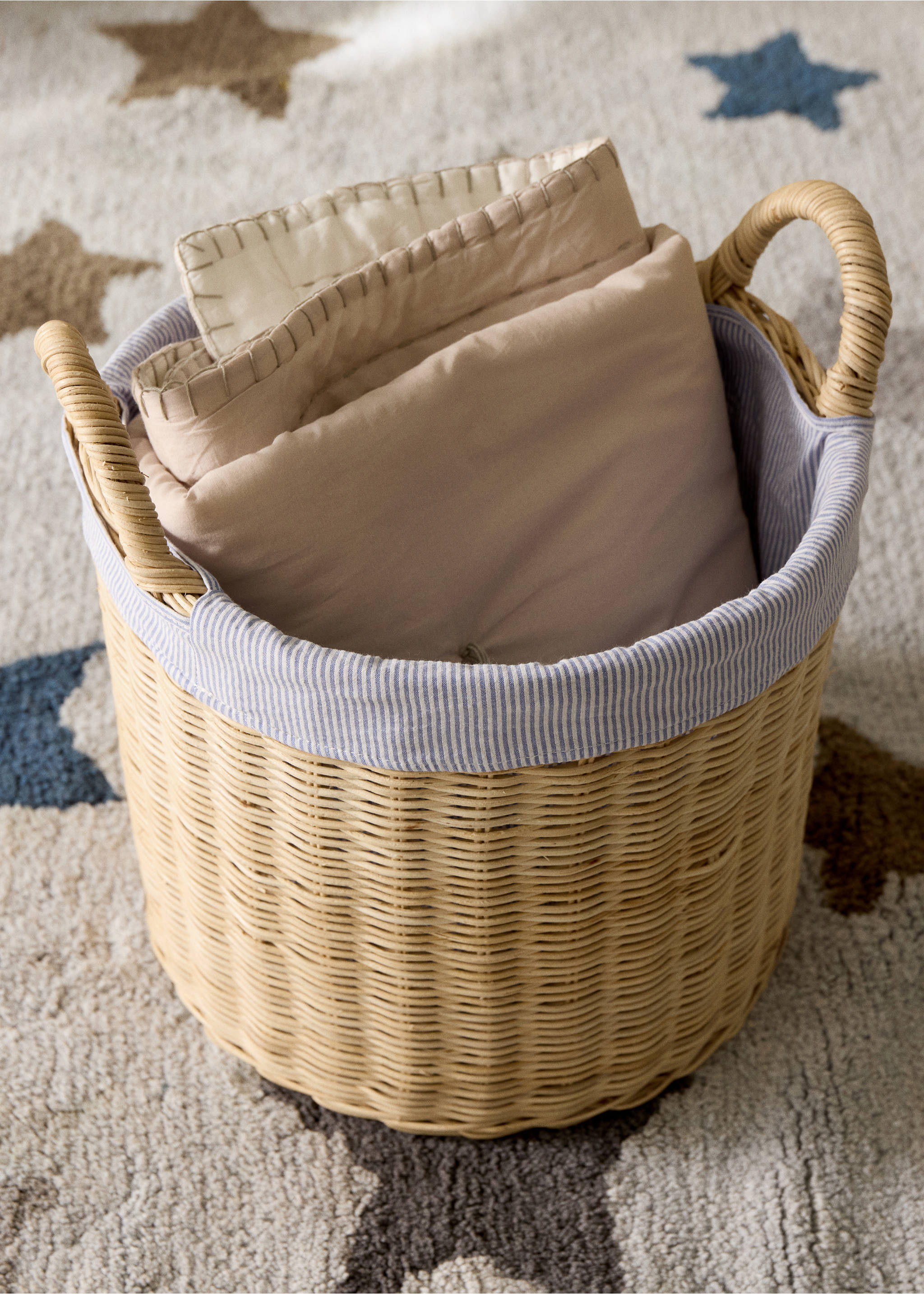 Wicker basket with handles - General plane, Brown. Ref: 37014453-00.