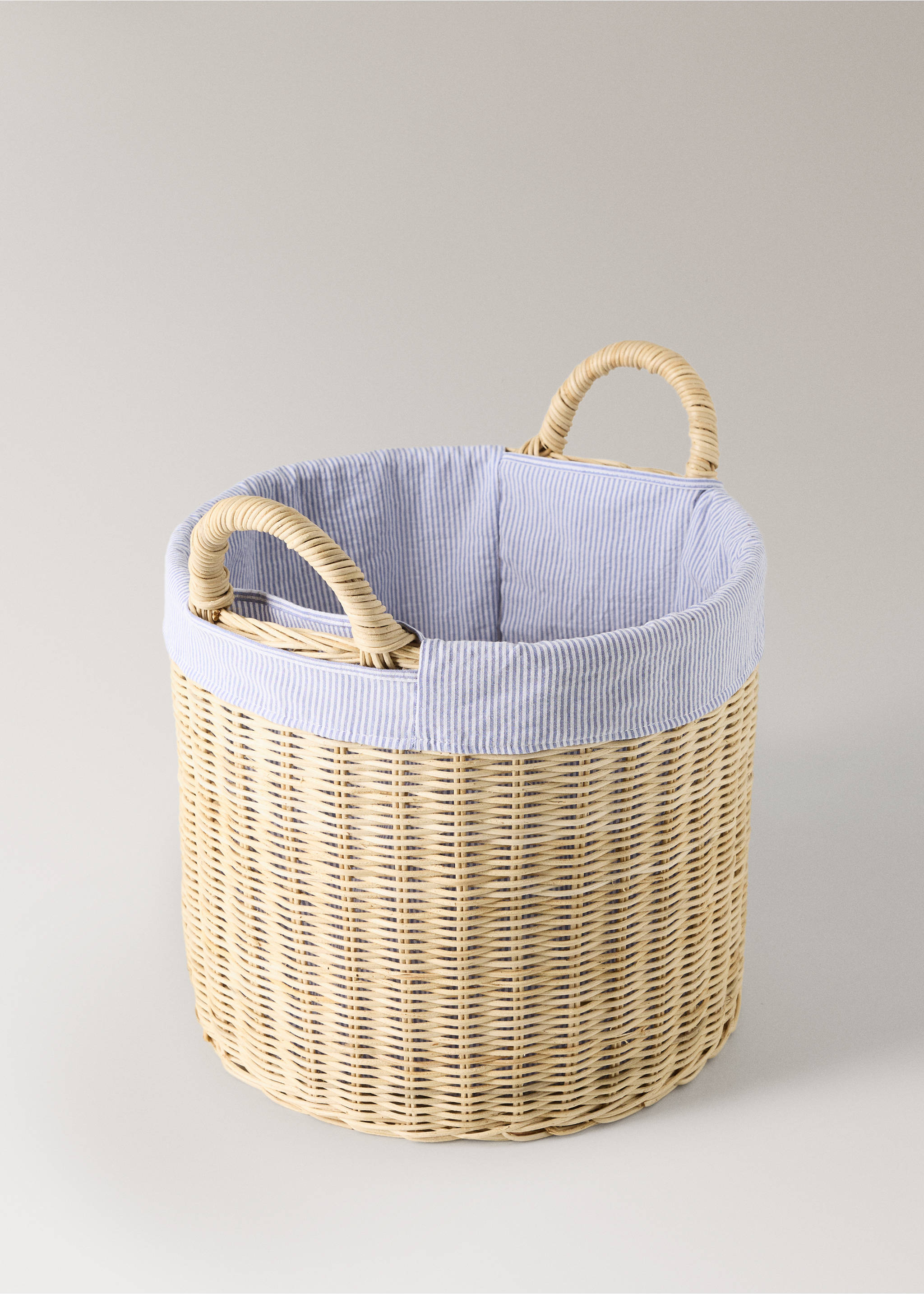 Wicker basket with handles - Details of the article 1, Brown. Ref: 37014453-00.