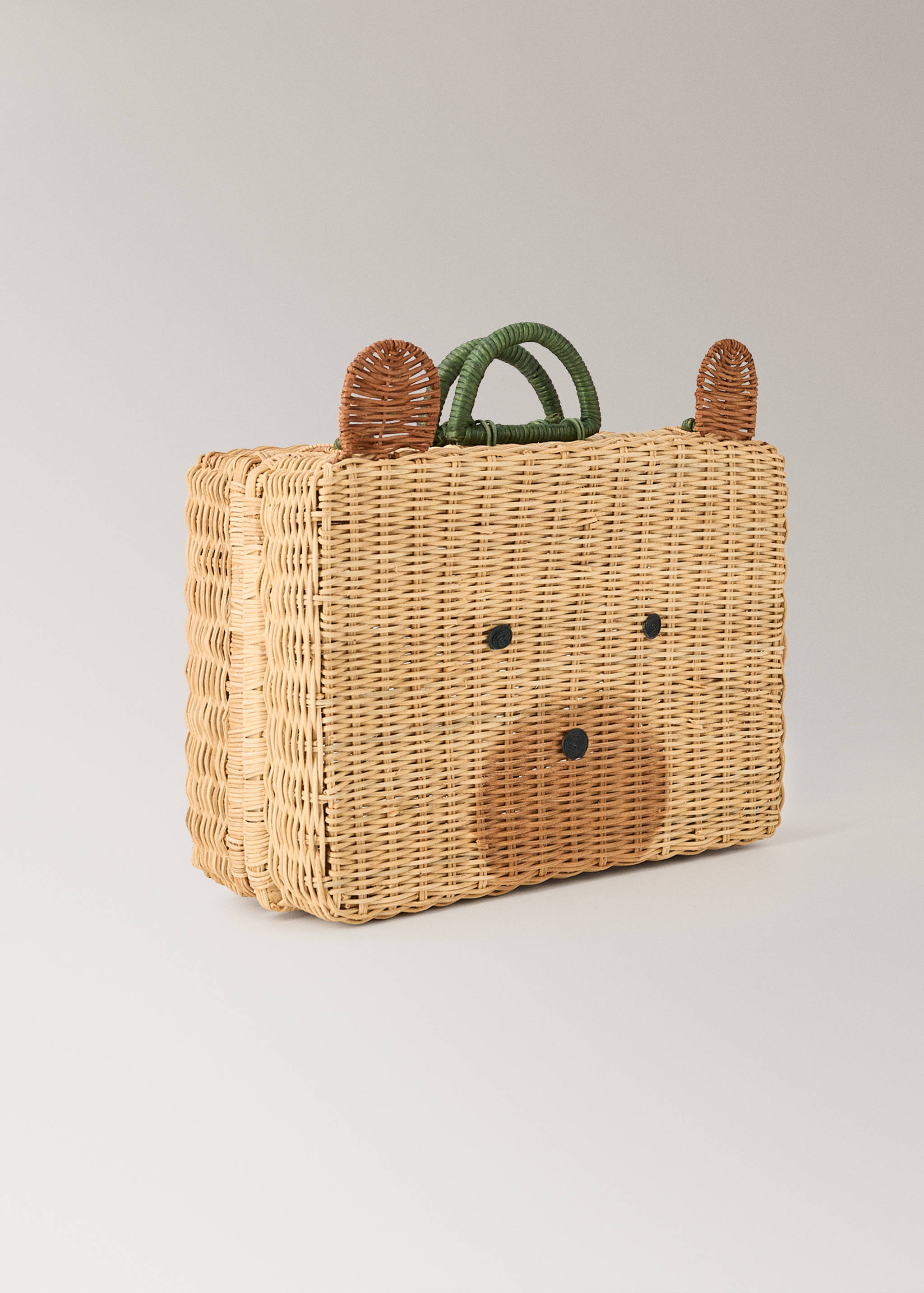 Wicker suitcase with bear illustration - Details of the article 1