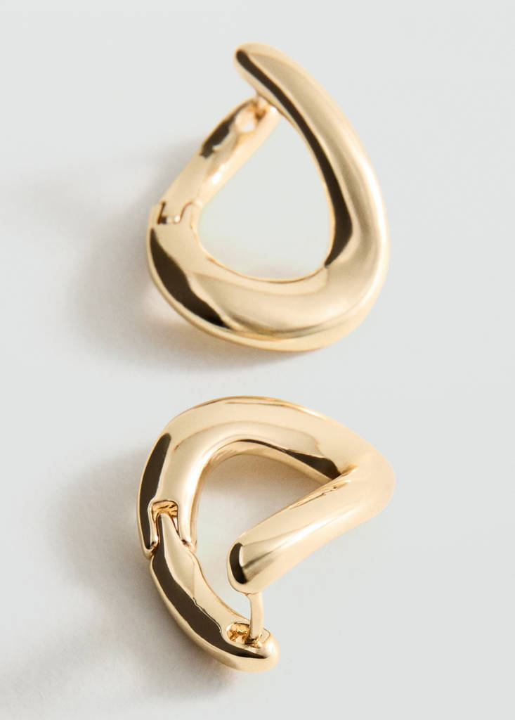 Irregular semi-hoop earrings — Gold