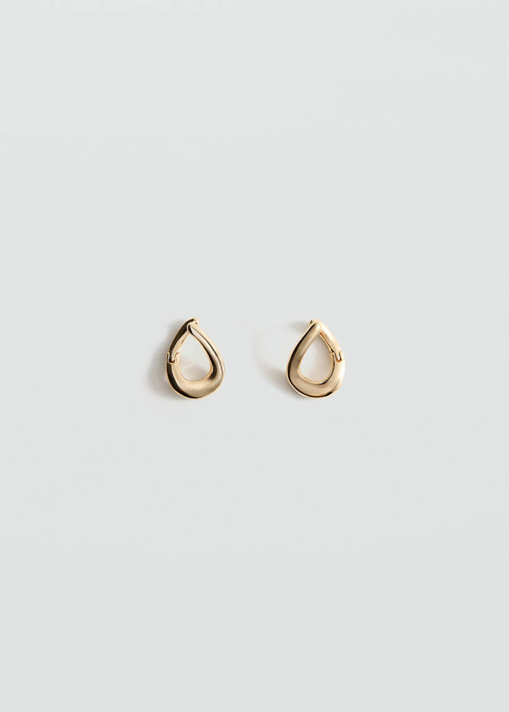 Irregular semi-hoop earrings — Gold