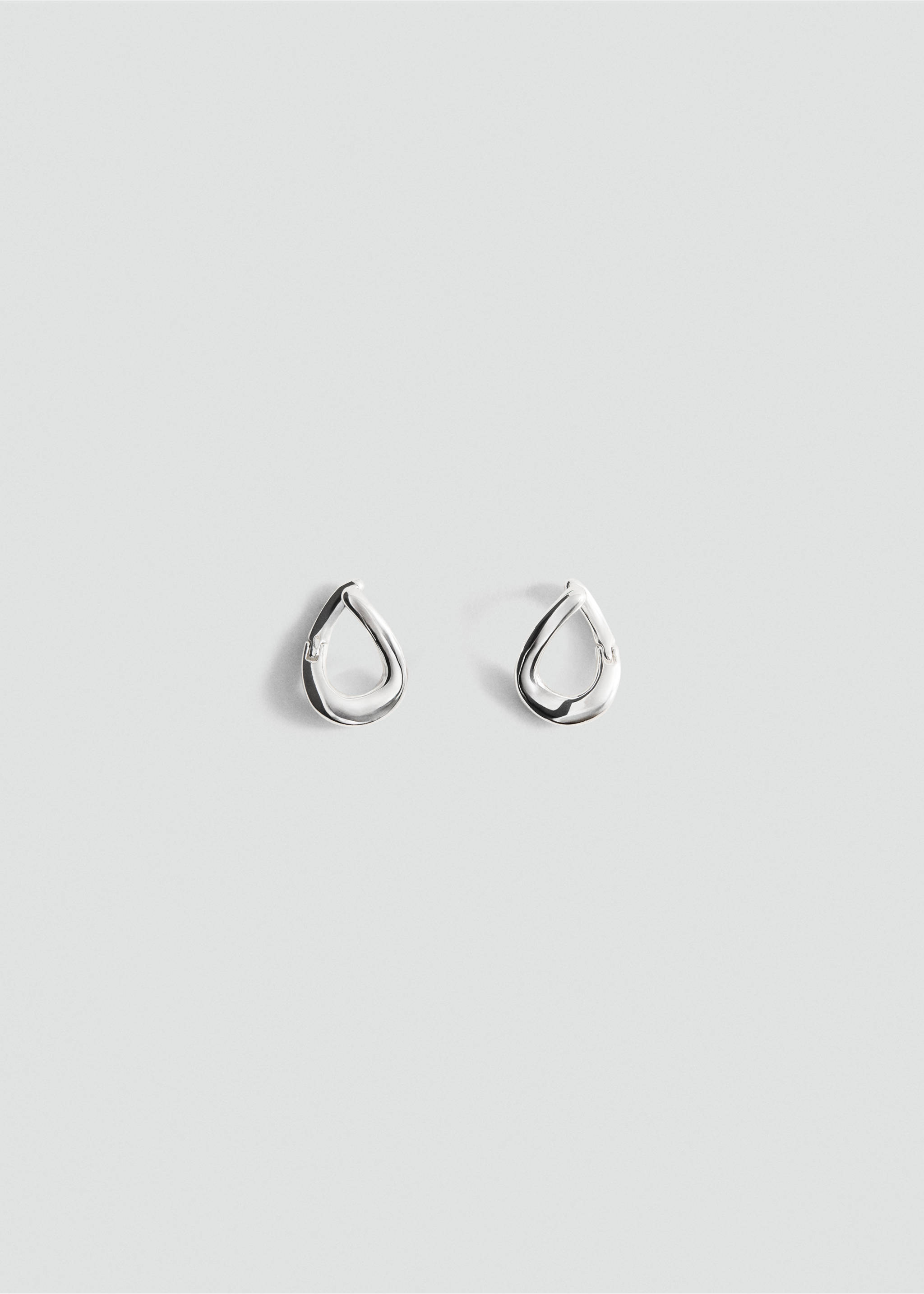 Stainless steel semi-hoop earrings - Article without model, Silver. Ref: 37014458-00.