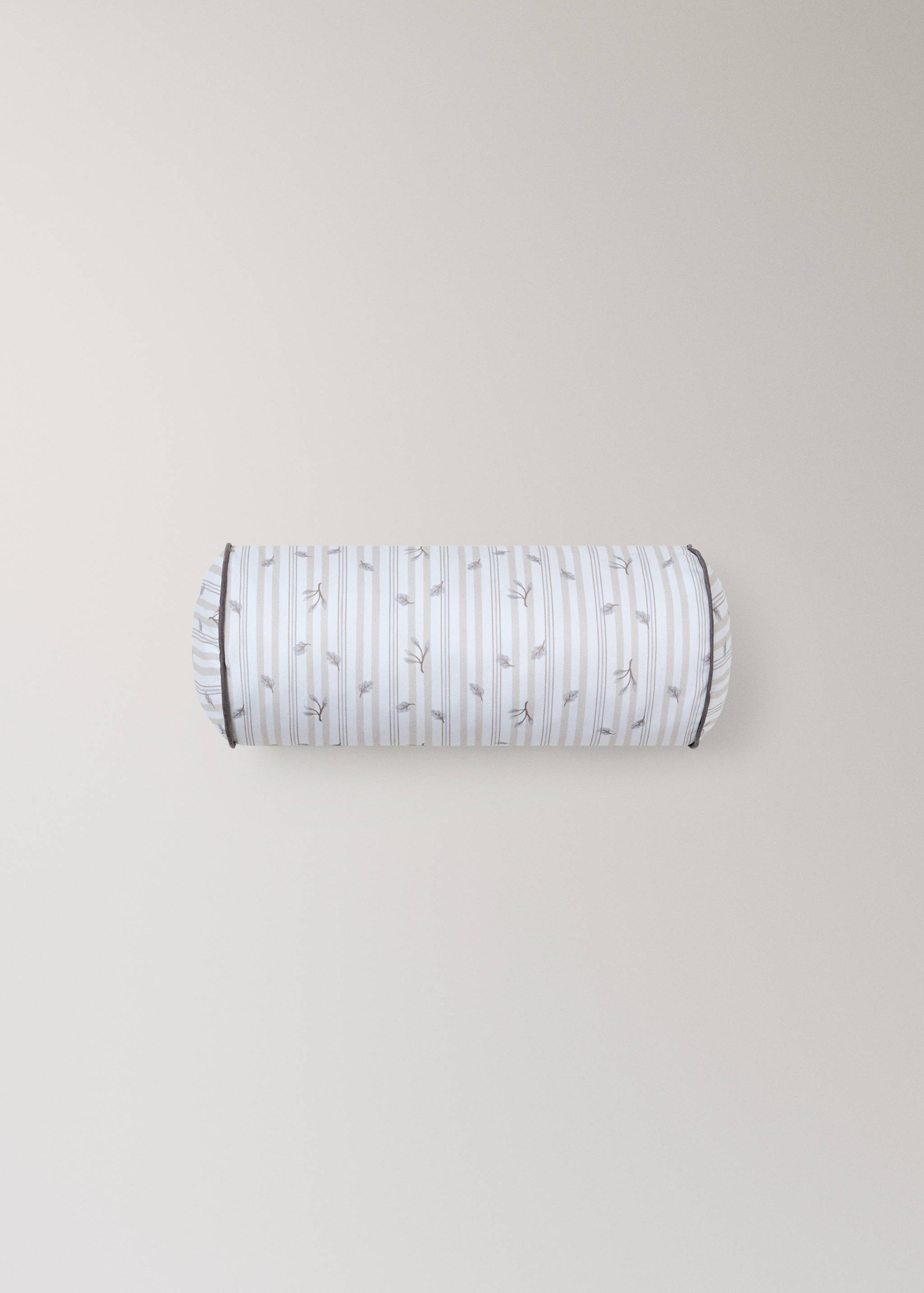 Children’s cylindrical cotton canvas cushion with contrast detailing - Article without model