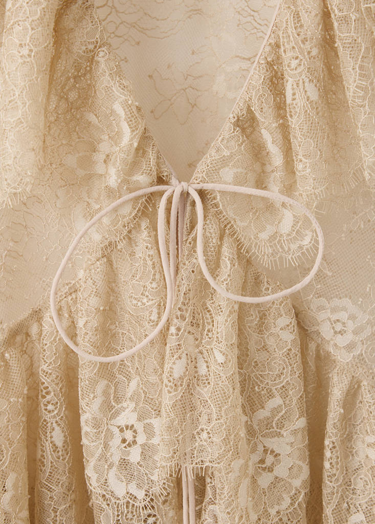 Lace frill blouse — Sand