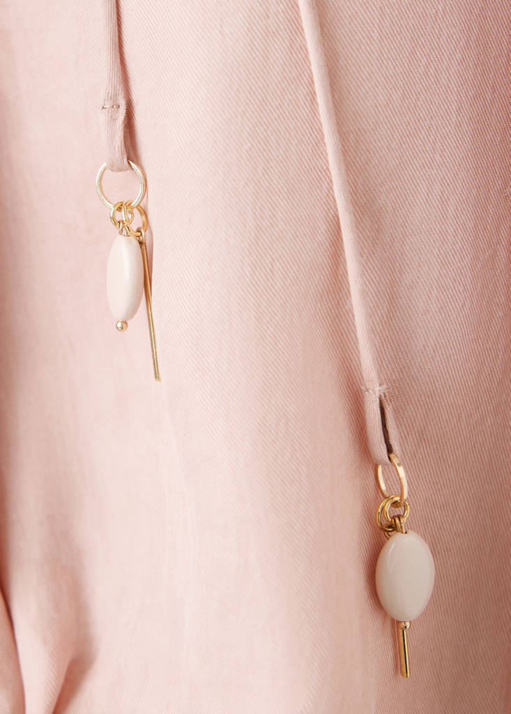Gathered lyocell blouse — Light Pink
