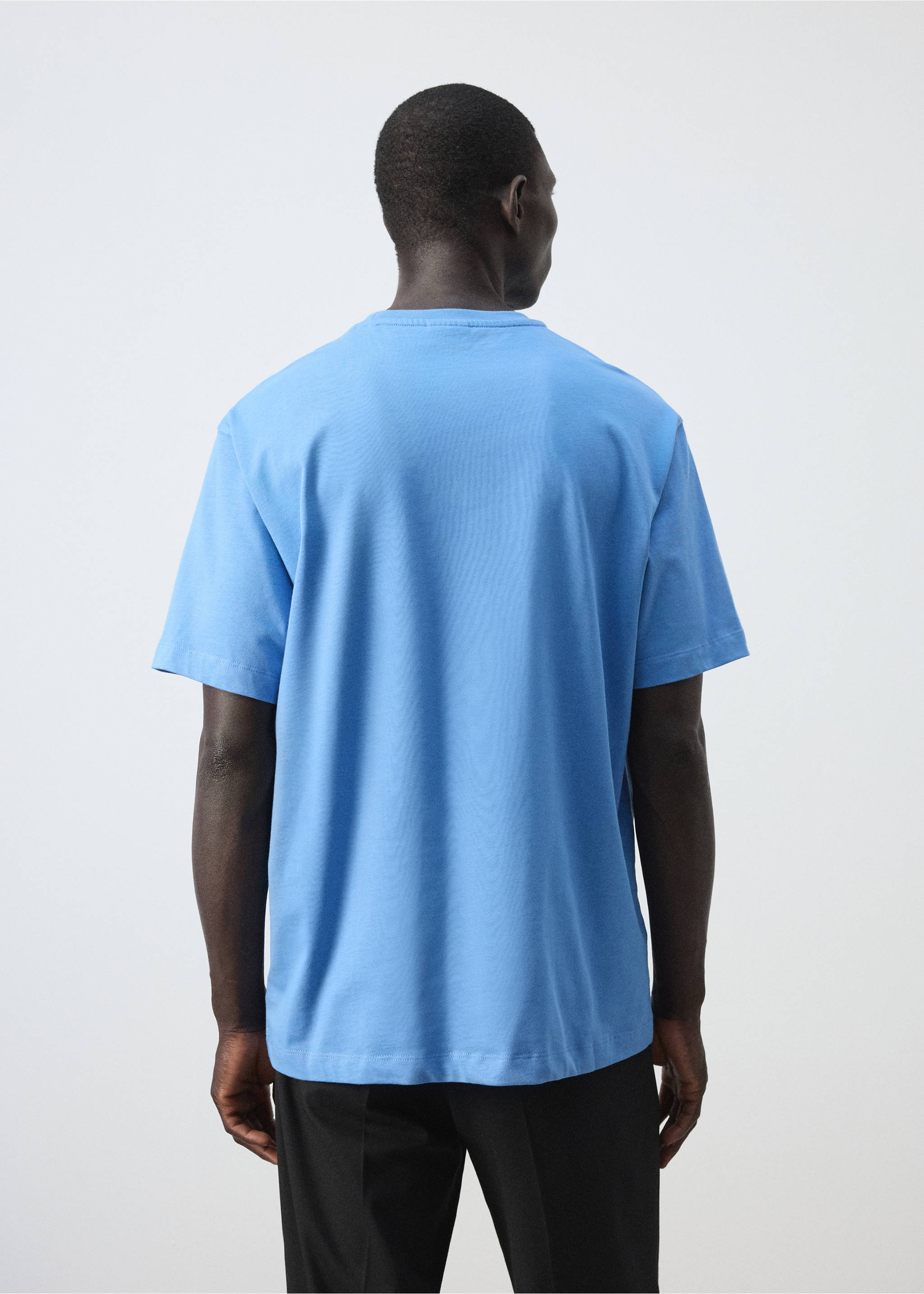 100% cotton printed t-shirt - Reverse of the article, Blue. Ref: 37014472-00.