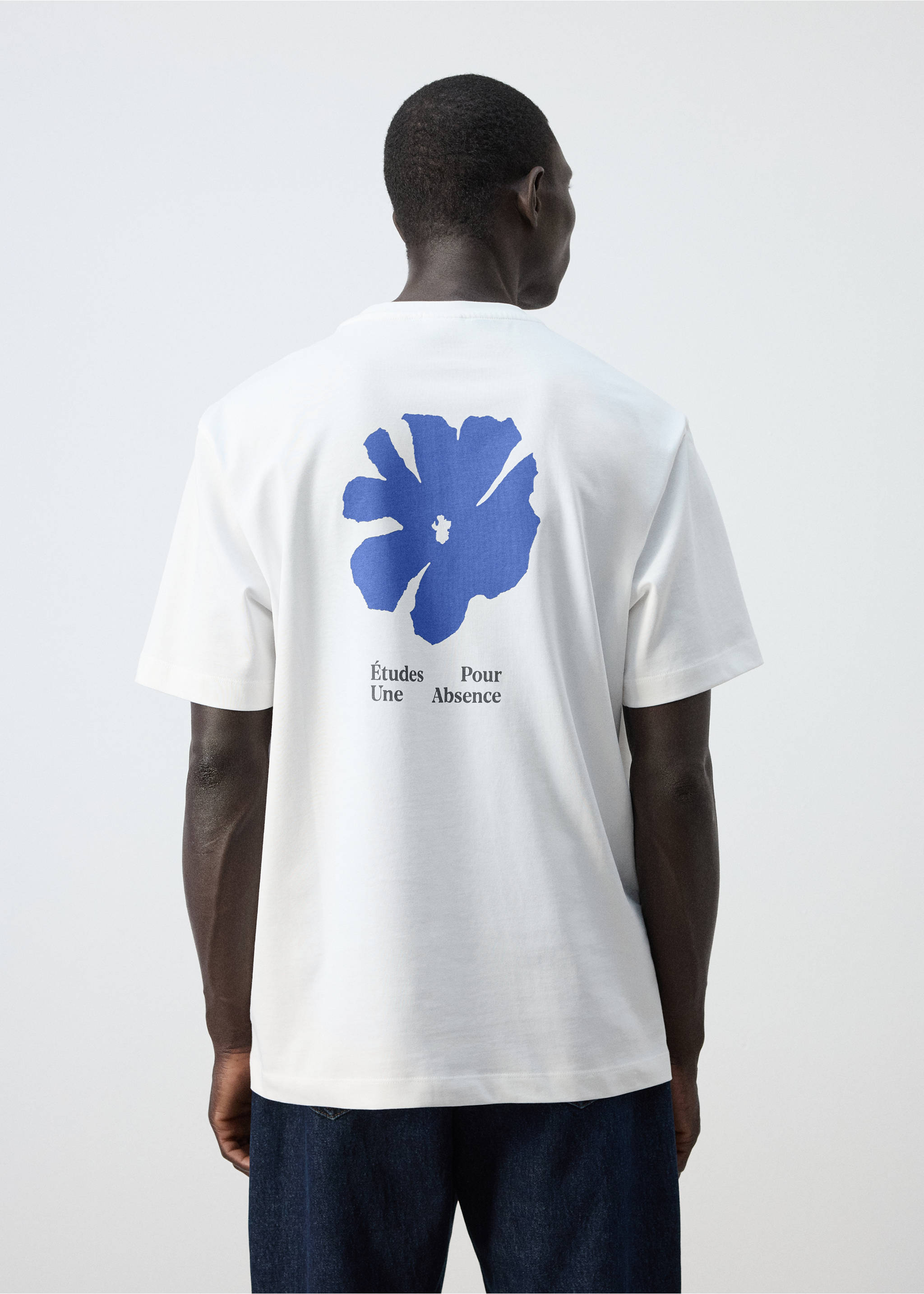 100% cotton printed t-shirt - Reverse of the article, White. Ref: 37014473-00.
