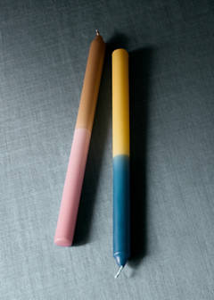 Set of two-tone candles — Petrol Blue 1