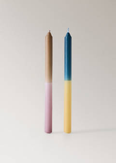 Set of two-tone candles — Petrol Blue 2
