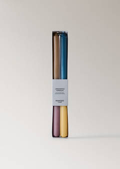 Set of two-tone candles — Petrol Blue 5