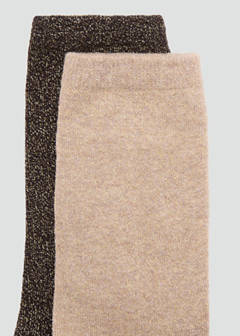 Pack of 2 lurex socks — Brown 2