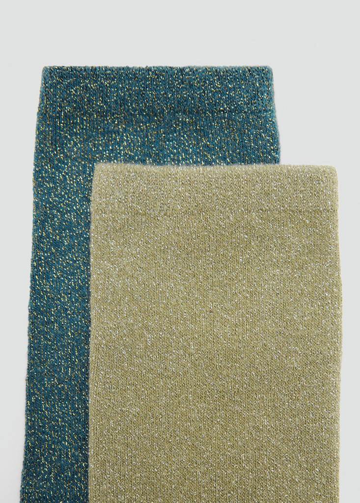 Pack of 2 lurex socks — Pastel Green