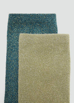 Pack of 2 lurex socks — Pastel Green 2