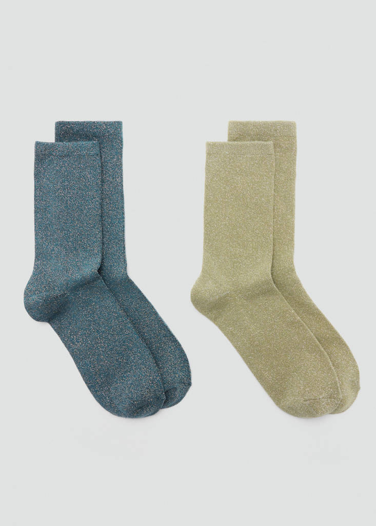 Pack of 2 lurex socks — Pastel Green