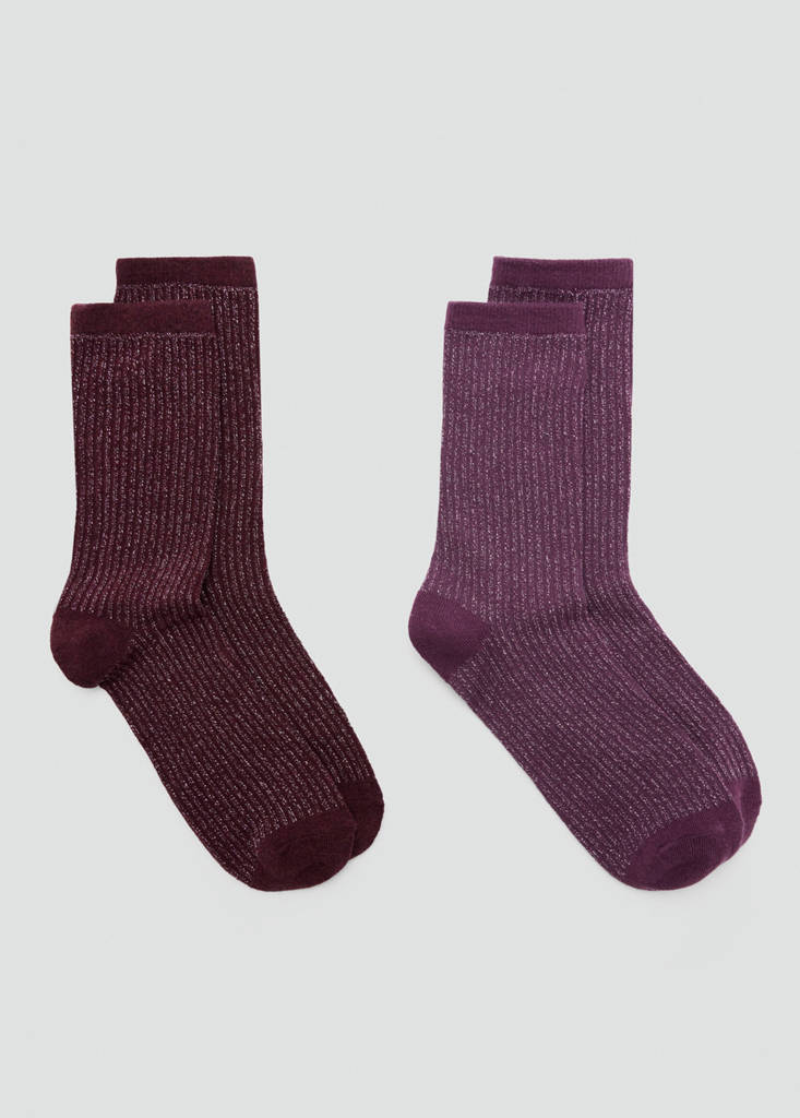 Pack of 2 lurex socks — Pastel Pink