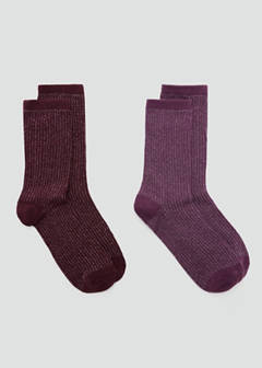 Pack of 2 lurex socks — Pastel Pink 1