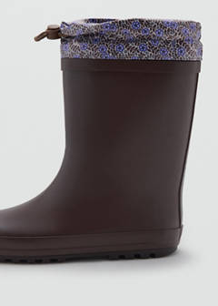 Printed-detail wellington boot — Chocolate 3