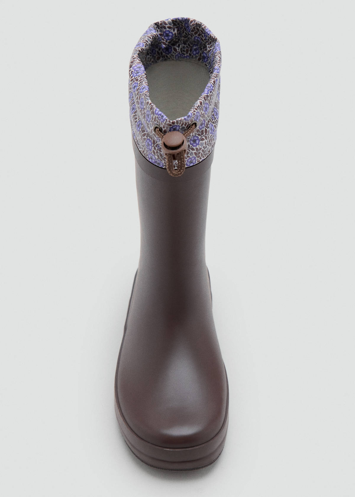 Printed-detail wellington boot — Chocolate