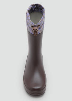 Printed-detail wellington boot — Chocolate 4