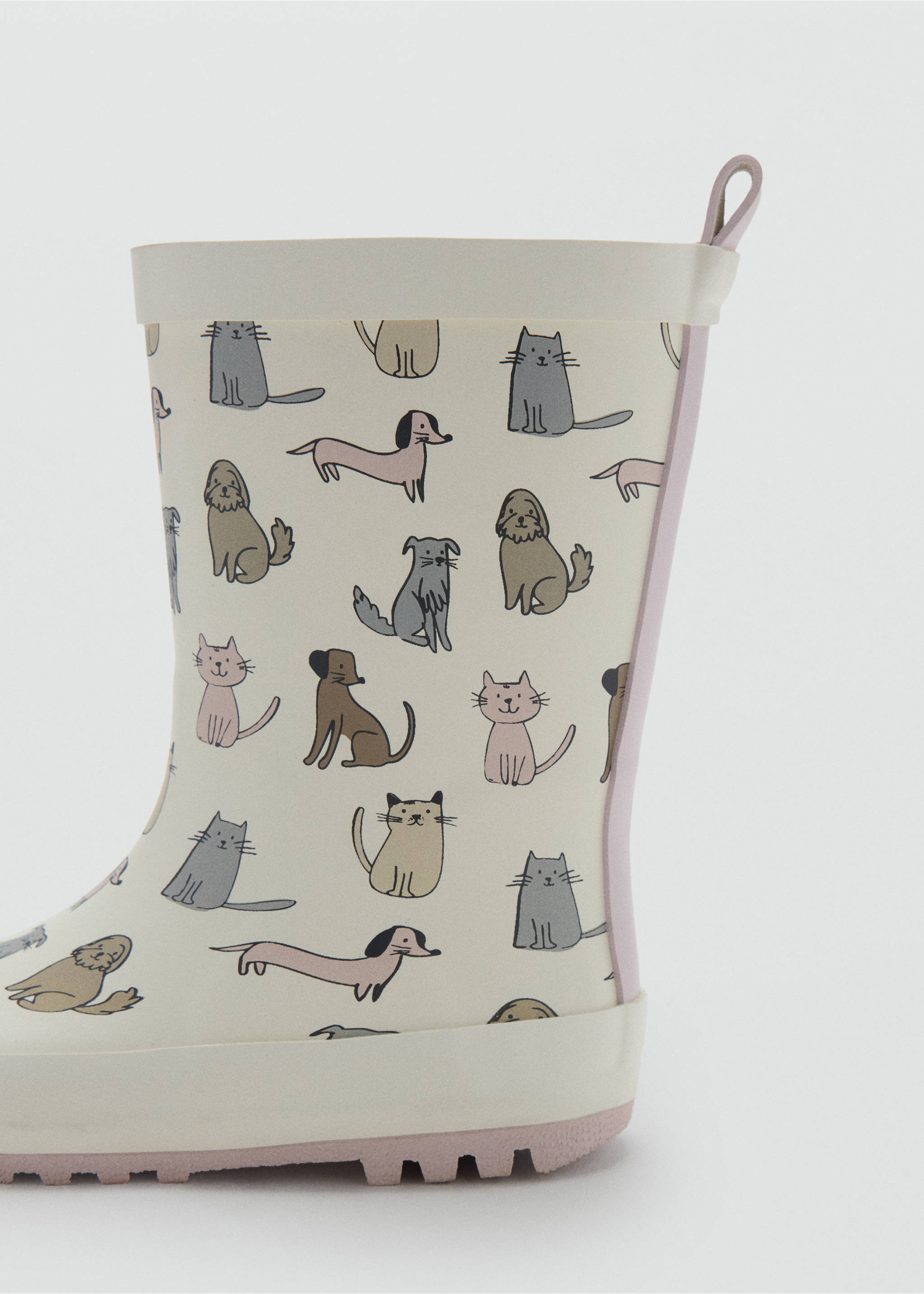 Animal print wellington boot - Details of the article 1, Pastel Pink. Ref: 37014780-00.