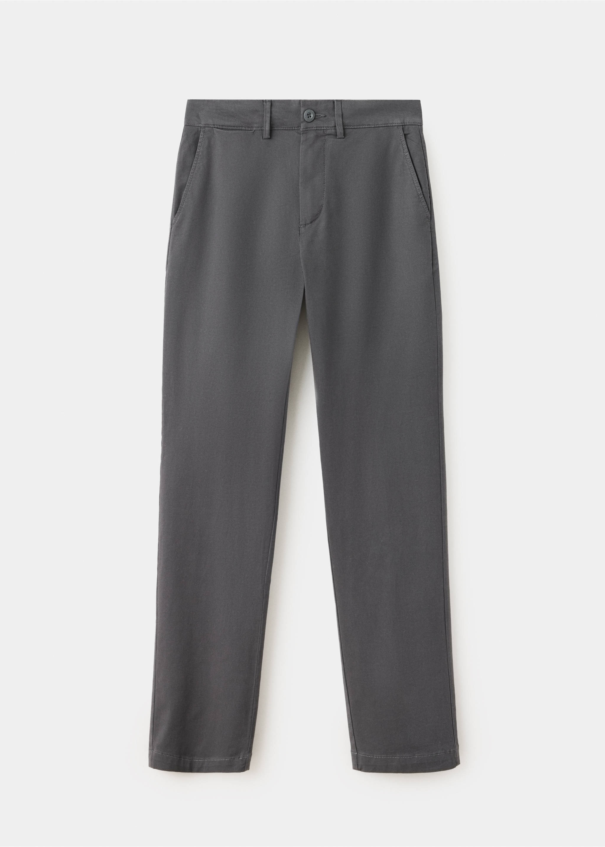 Calças chino algodão - Artigo sem modelo, Cinzento-carvão. Ref: 37014781-00.