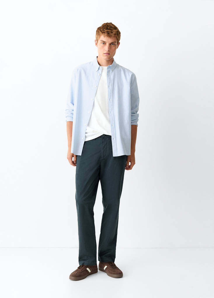 Bawełniane spodnie chinos granatowy - Teen - XS - MANGO TEEN