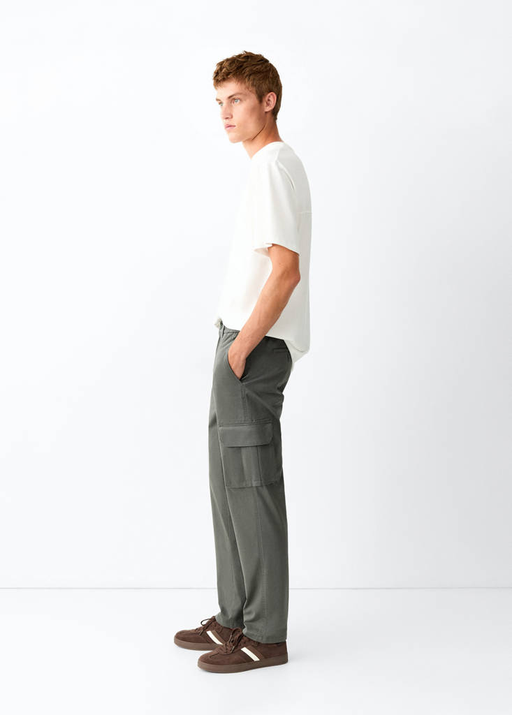 Straight cargo trousers — Pastel Green