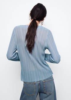 V-neck lurex jumper — Blue 4