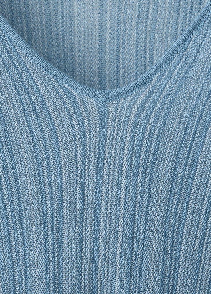 V-neck lurex jumper — Blue