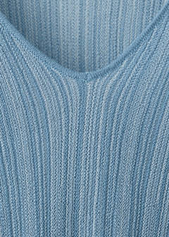 V-neck lurex jumper — Blue 6