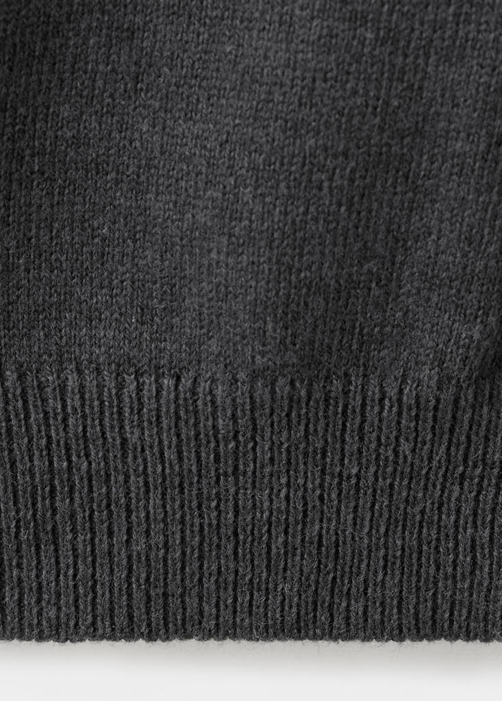 Knitted jumper with neck detail — Charcoal