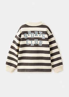 Striped polo sweatshirt — Chocolate 4