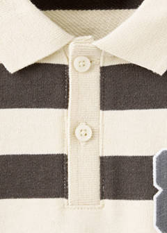 Striped polo sweatshirt — Chocolate 3