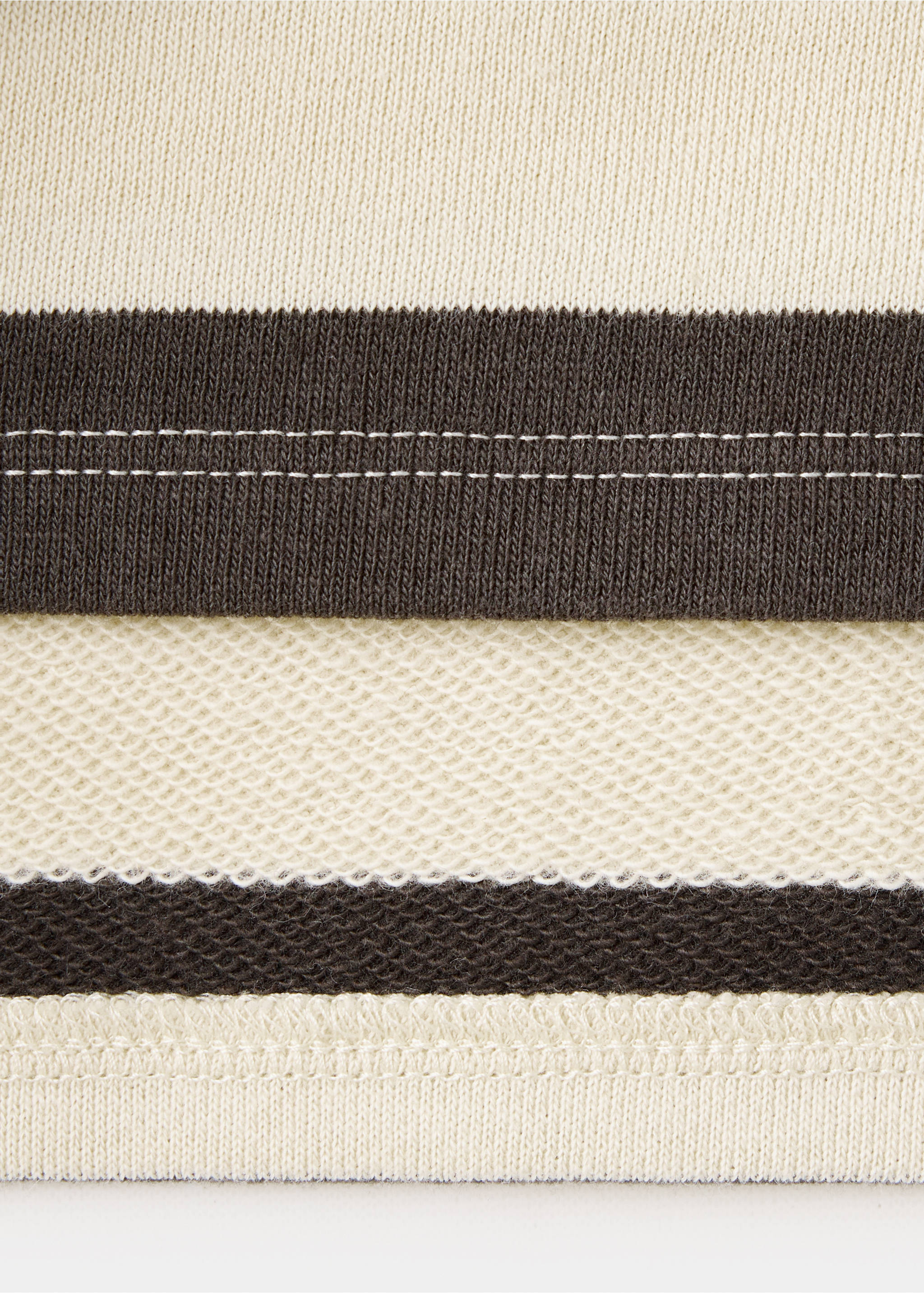 Striped polo sweatshirt - Details of the article 0, Chocolate. Ref: 37014788-00.