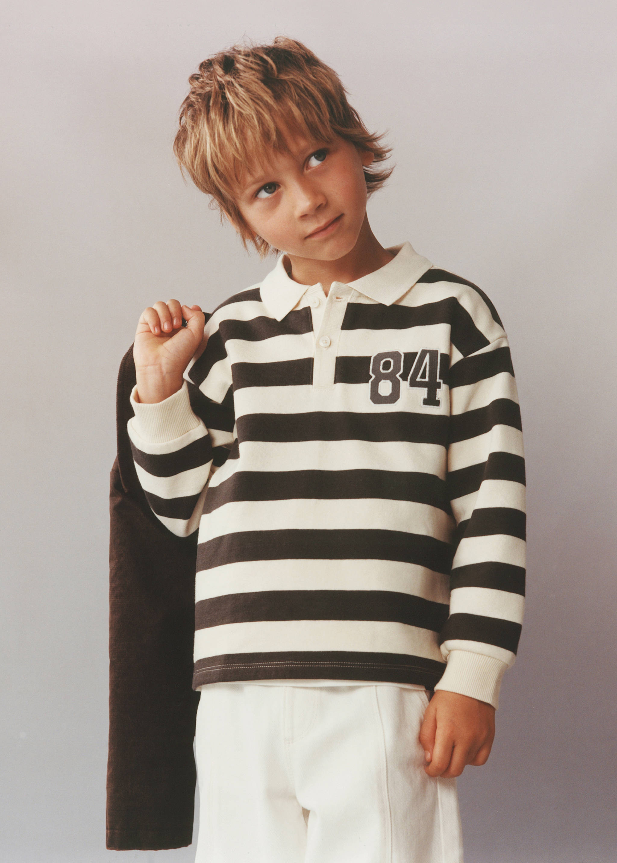 Striped polo sweatshirt - Details of the article 5