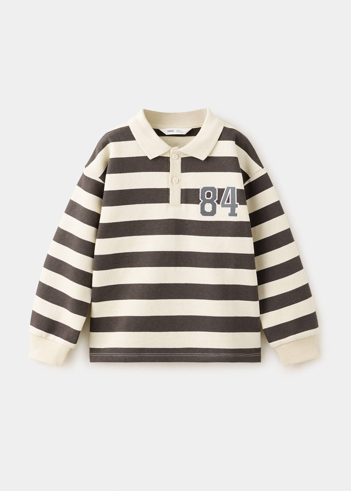 Striped polo sweatshirt — Chocolate