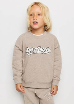 Relaxed sweatshirt with textured detailing — Sand 1