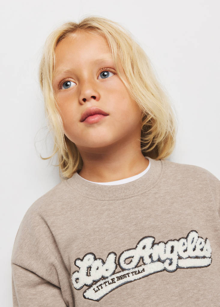 Relaxed sweatshirt with textured detailing — Sand