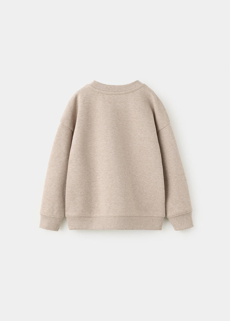 Relaxed sweatshirt with textured detailing — Sand