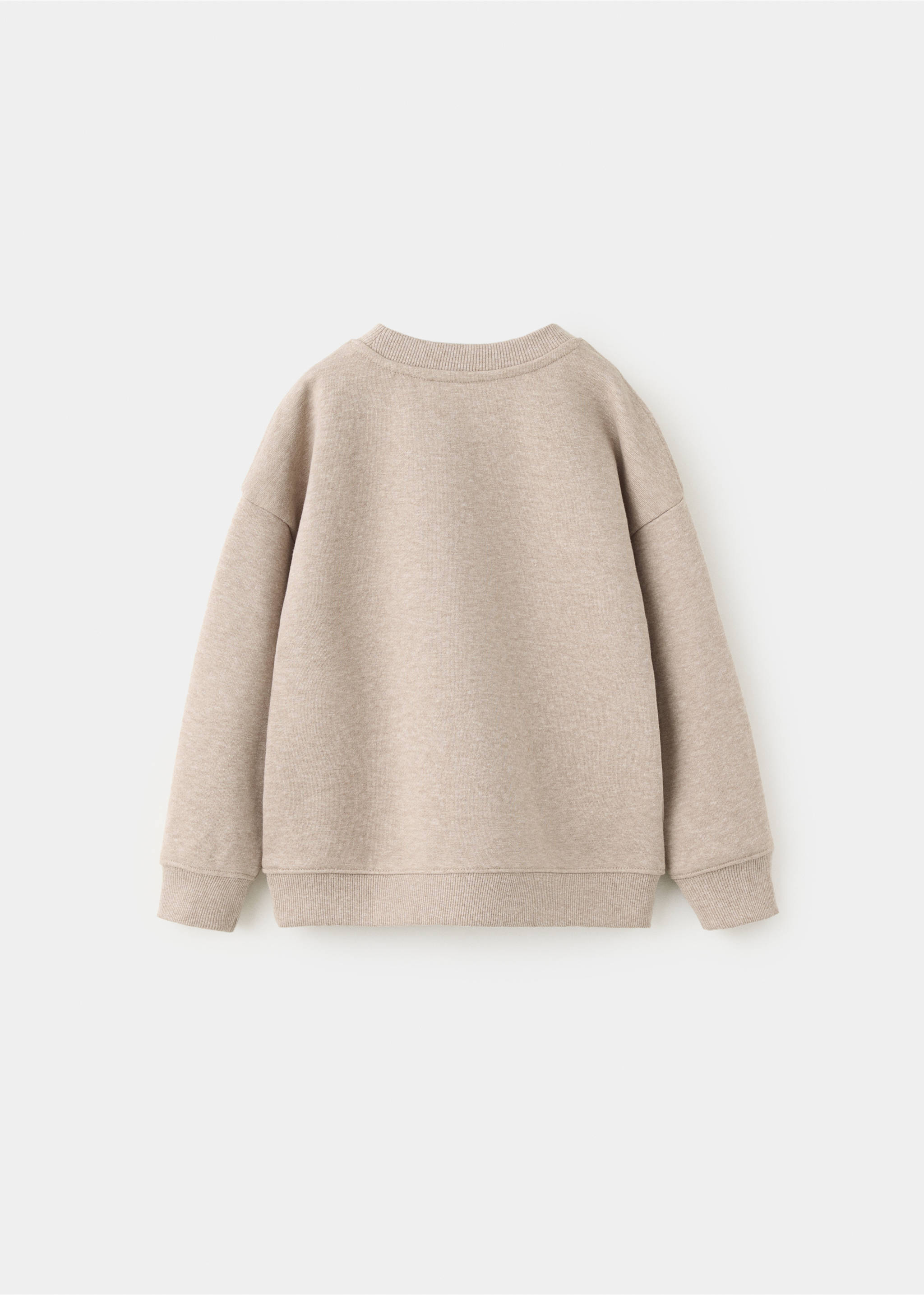 Relaxed sweatshirt with textured detailing - Reverse of the article, Sand. Ref: 37014789-00.