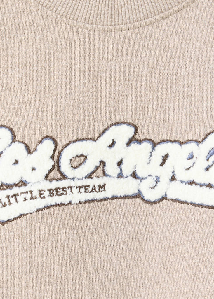 Relaxed sweatshirt with textured detailing — Sand