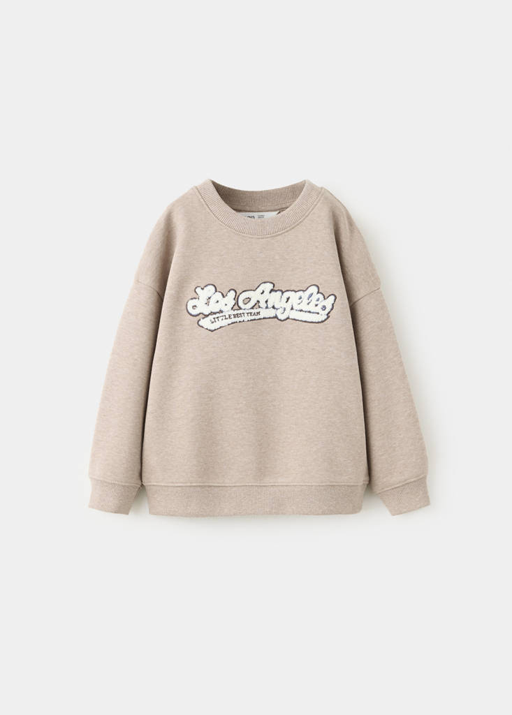 Relaxed sweatshirt with textured detailing — Sand