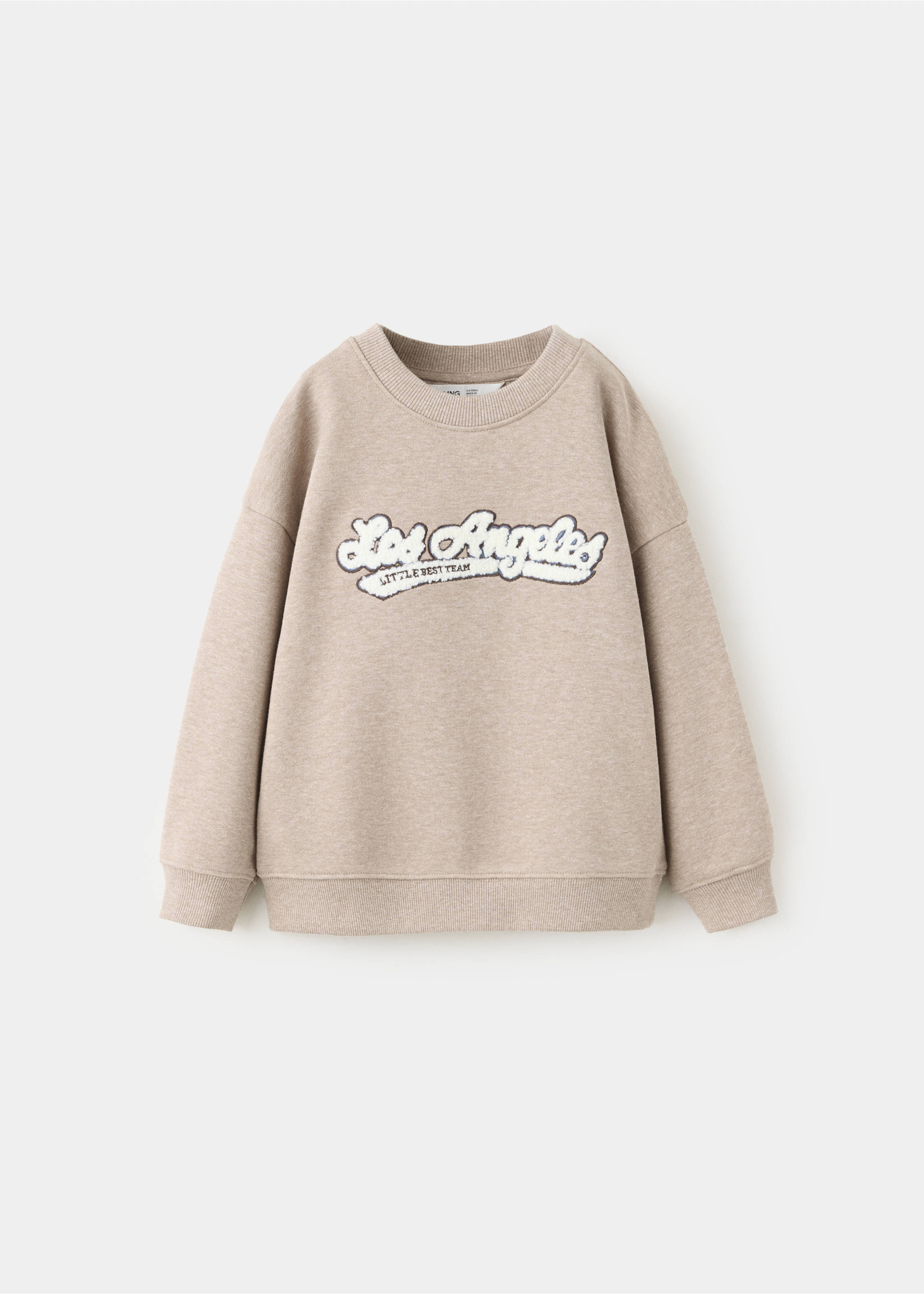 Relaxed sweatshirt with textured detailing - Article without model, Sand. Ref: 37014789-00.