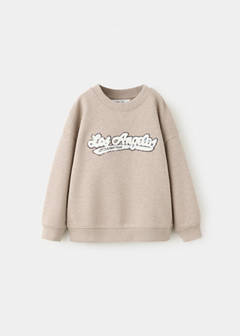 Relaxed sweatshirt with textured detailing — Sand 3
