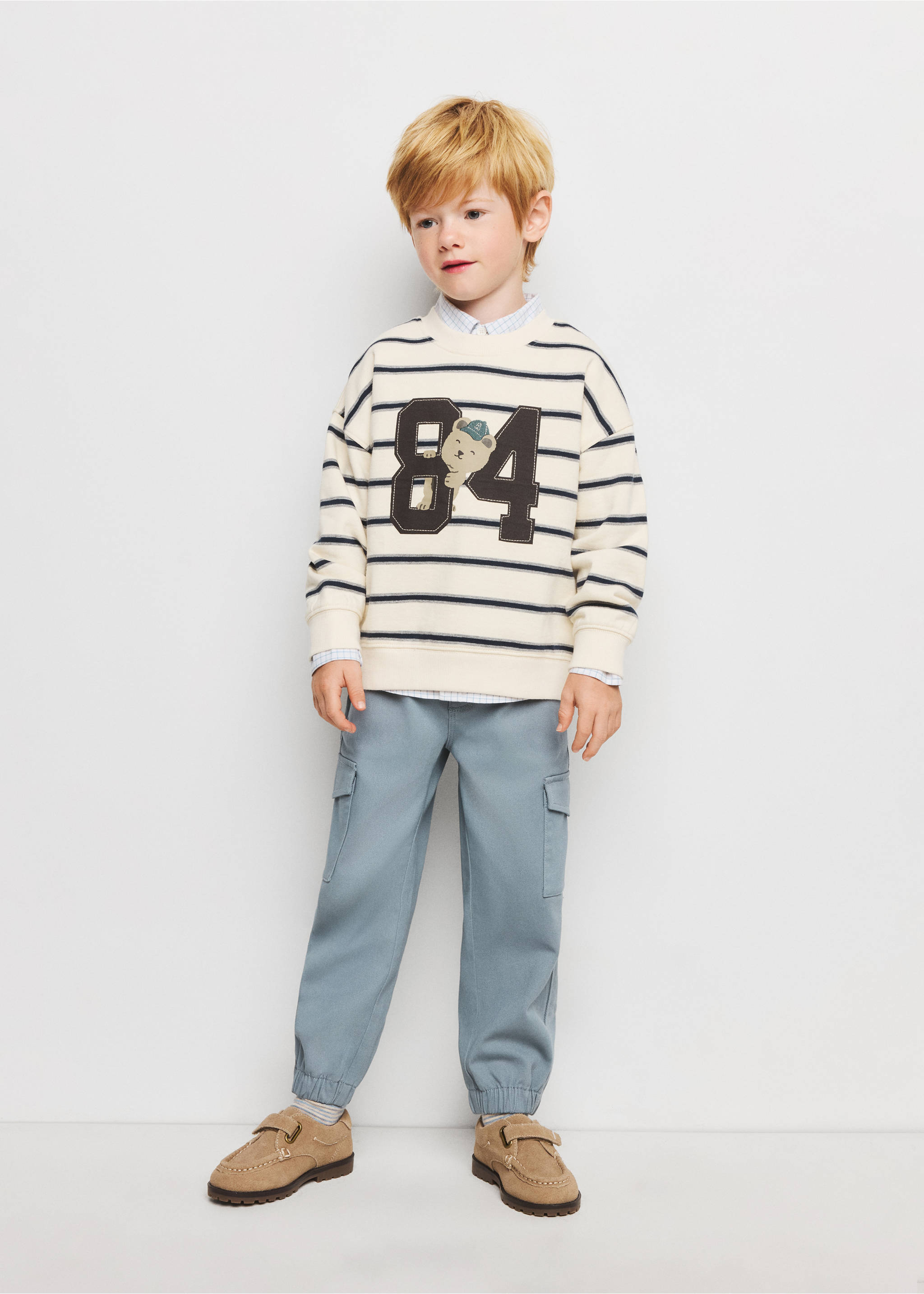 Sweat relaxed fit imprimé - Plan général, Blanc cassé. Ref: 37014790-00.