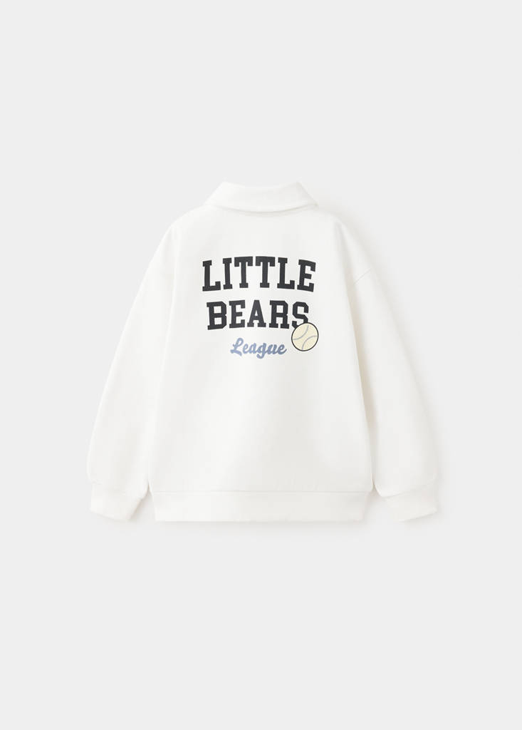 Relaxed-fit polo sweatshirt — White