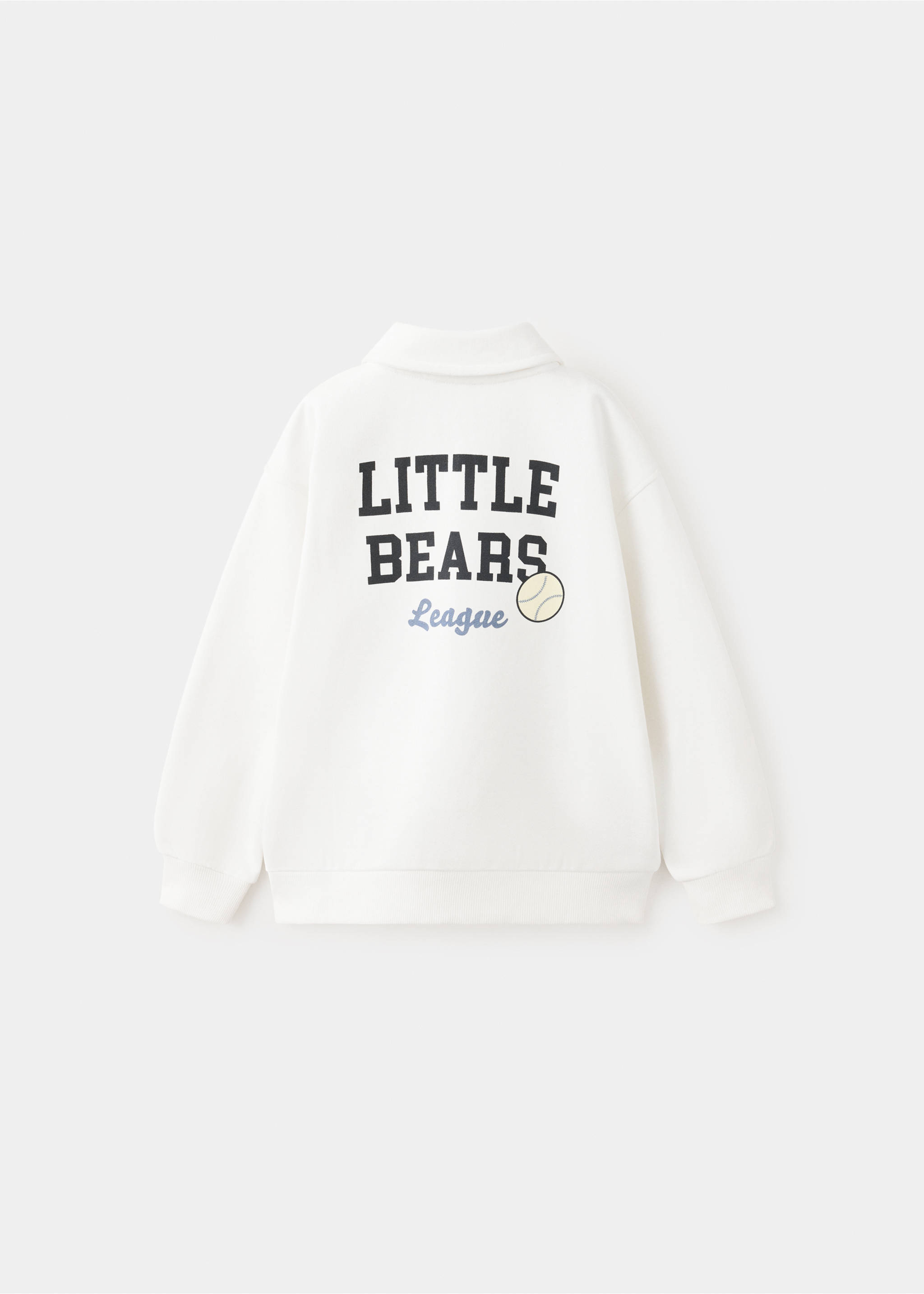 Sweat-shirt polo relaxed-fit - Verso de l’article, Blanc. Ref: 37014791-00.